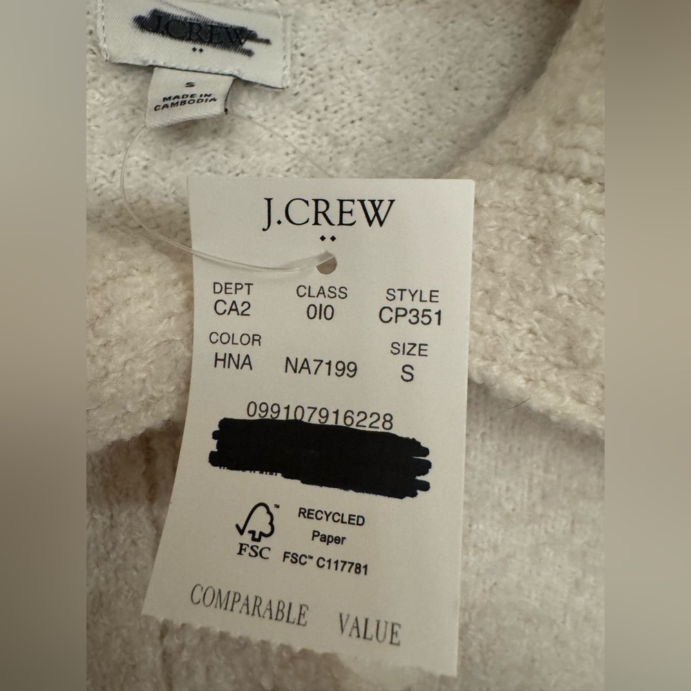 NWT J. Crew Bouclé button-collared sweater - Picture 8 of 10